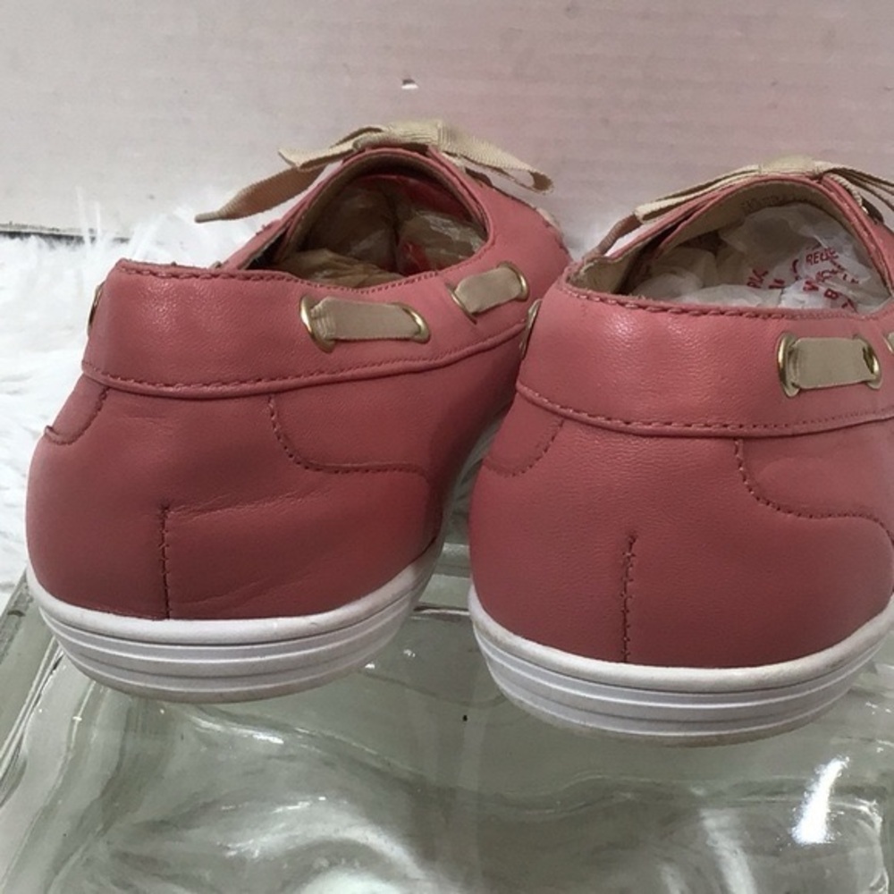 Jack Rogers Bonnie Weekend Loafer Flats Pink Leather Bow Boat Shoes Women’s 7.5 - Picture 5 of 12